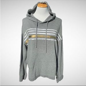 Gap Oversized Pullover Drawstring Hoodie Foil Striped Long Sleeves